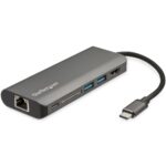 StarTech.com USB-C Multiport Adapter with 4K HDMI, 3x USB 3.0, SD Card Reader, GbE, 60W PD 3.0