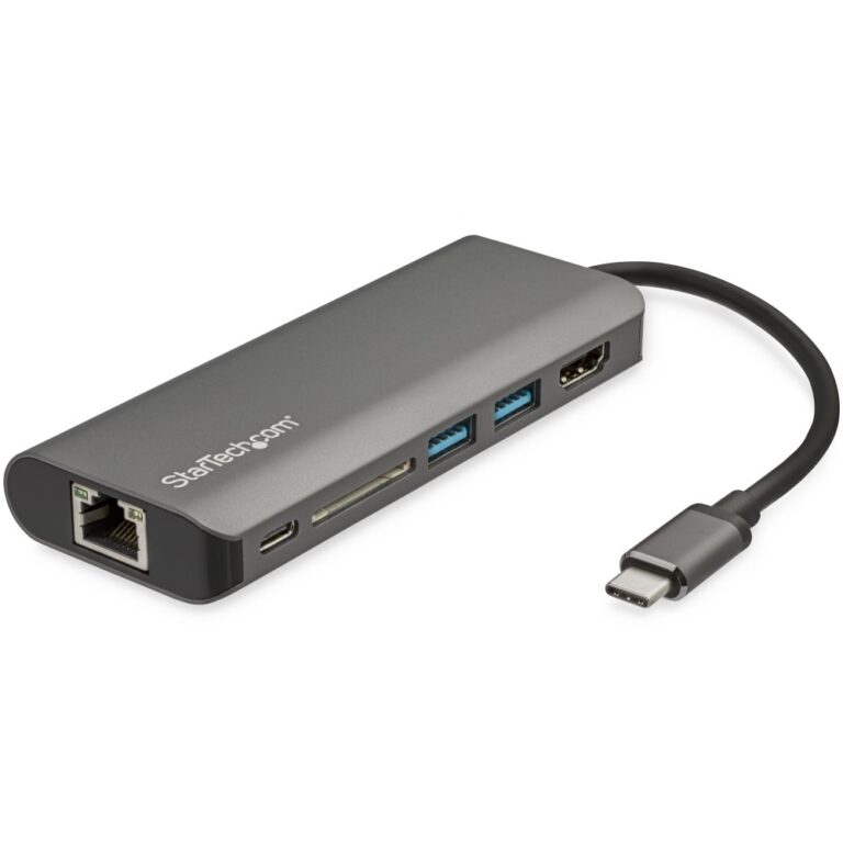 StarTech.com USB-C Multiport Adapter with 4K HDMI, 3x USB 3.0, SD Card Reader, GbE, 60W PD 3.0