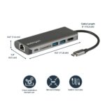 StarTech.com USB-C Multiport Adapter with 4K HDMI, 3x USB 3.0, SD Card Reader, GbE, 60W PD 3.0