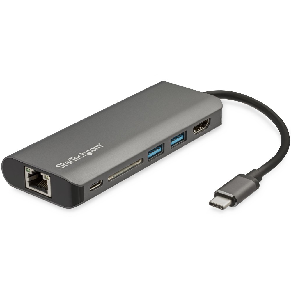 StarTech.com USB-C Multiport Adapter with 4K HDMI, 3x USB 3.0, SD Card Reader, GbE, 60W PD 3.0