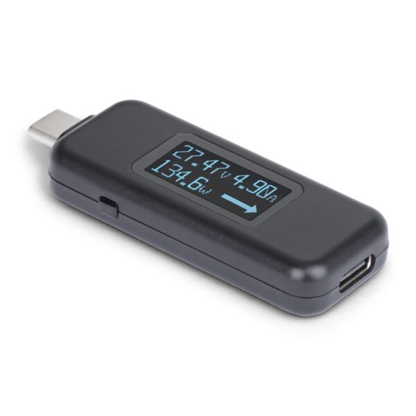 StarTech.com USB-C Power Tester, Digital Multimeter, 240W PD EPR, Bi-Directional, Black