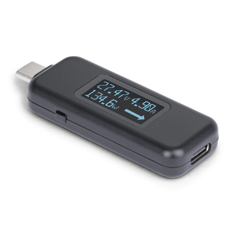 StarTech.com USB-C Power Tester, Digital Multimeter, 240W PD EPR, Bi-Directional, Black