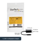 StarTech.com USB-C to DisplayPort Adapter 4K 60Hz/8K 30Hz DP 1.4 HBR2 Thunderbolt 3 Black