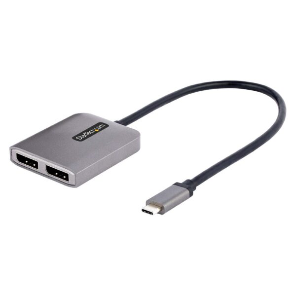 StarTech.com USB-C to Dual DisplayPort 1.4 MST Hub, Dual 5K 60Hz DP Adapter, Grey
