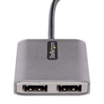 StarTech.com USB-C to Dual DisplayPort 1.4 MST Hub, Dual 5K 60Hz DP Adapter, Grey