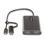 StarTech.com USB-C to Dual HDMI Adapter 100W PD 4K 60Hz 30cm Cable - Grey