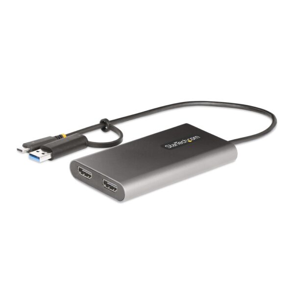 StarTech.com USB-C to Dual HDMI Adapter 100W PD 4K 60Hz 30cm Cable - Grey