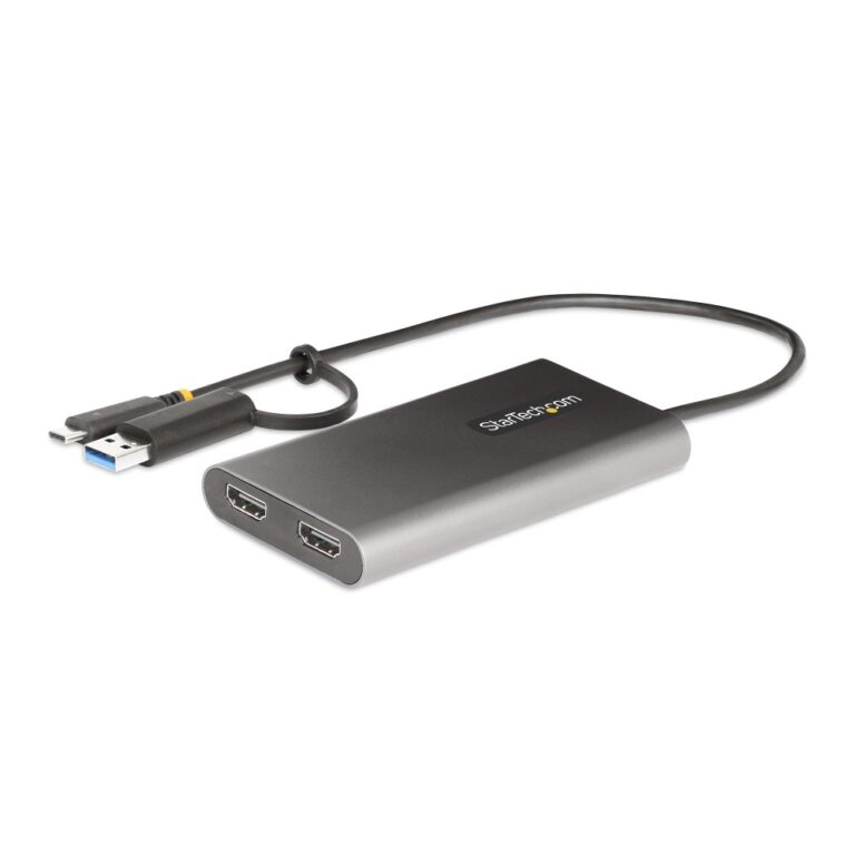 StarTech.com USB-C to Dual HDMI Adapter 100W PD 4K 60Hz 30cm Cable - Grey