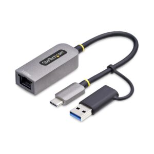 StarTech.com USB-C to Ethernet Adapter, 2.5 Gigabit, USB 3.2 Gen 1, NBase-T, Grey