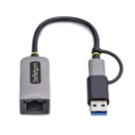 StarTech.com USB-C to Ethernet Adapter, 2.5 Gigabit, USB 3.2 Gen 1, NBase-T, Grey
