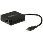 StarTech.com USB-C to Fiber Optic Gigabit Ethernet Adapter - Open SFP, Black