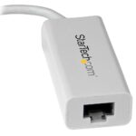 StarTech.com USB-C to Gigabit Ethernet Adapter, White, Thunderbolt 3, RJ45 LAN, Windows/Mac/Linux