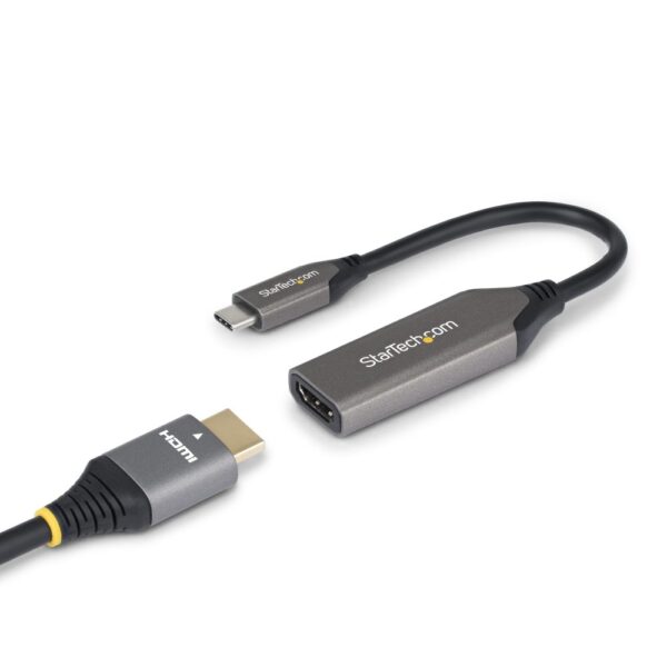 StarTech.com USB-C to HDMI Adapter, 20cm, 8K 60Hz / 4K 120Hz, HDMI 2.1, HDR10+, Grey