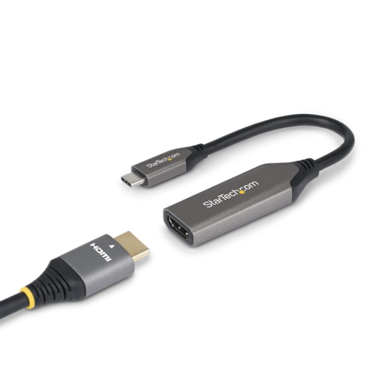StarTech.com USB-C to HDMI Adapter, 20cm, 8K 60Hz / 4K 120Hz, HDMI 2.1, HDR10+, Grey