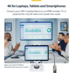 StarTech.com USB-C to HDMI Adapter, 4K 60Hz, HDR10, USB-C Male to HDMI 2.0b, 0.13m, Grey