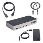 StarTech.com USB-C Triple 4K 60Hz Monitor Docking Station, 100W PD, Grey