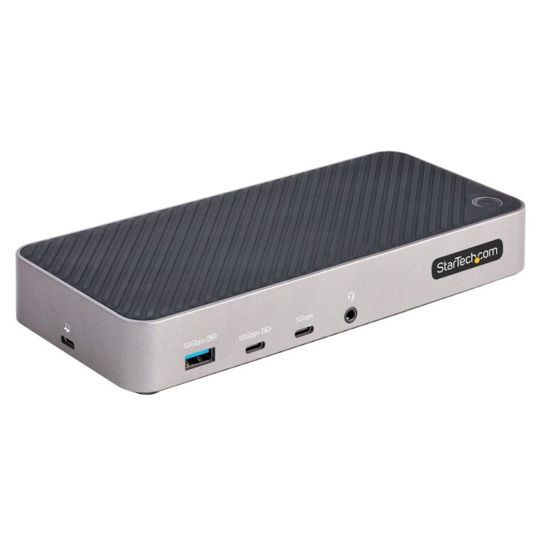 StarTech.com USB-C Triple 4K 60Hz Monitor Docking Station, 100W PD, Grey