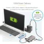 StarTech.com USB-C Triple Multiport Adapter, Dual 4K 60Hz + 4K 30Hz HDMI & DisplayPort, 100W PD Pass-Through, GbE, SD/MicroSD Card Reader, Grey
