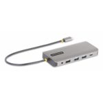 StarTech.com USB-C Triple Multiport Adapter, Dual 4K 60Hz + 4K 30Hz HDMI & DisplayPort, 100W PD Pass-Through, GbE, SD/MicroSD Card Reader, Grey