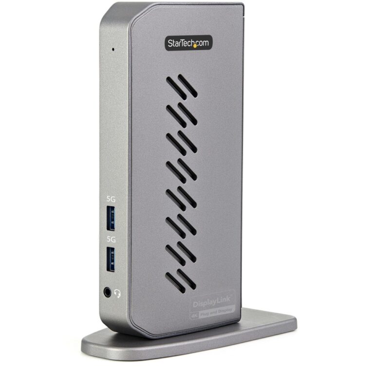 StarTech.com USB-C USB-A Hybrid Universal Docking Station - Dual 4K 60Hz HDMI/DisplayPort - 6x USB-A - GbE - Black/Grey