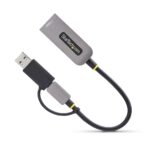 StarTech.com USB-C/USB-A to Gigabit Ethernet Adapter, 15cm Cable, Grey