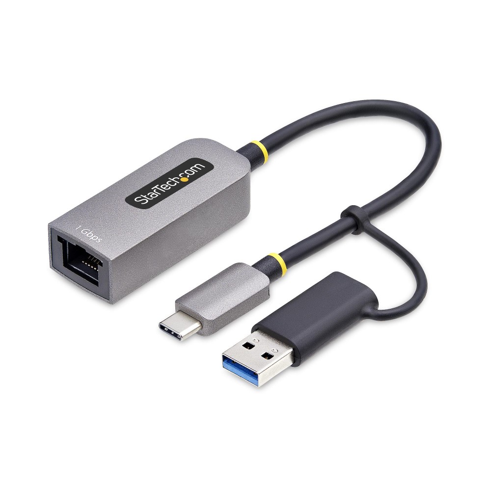 StarTech.com USB-C/USB-A to Gigabit Ethernet Adapter, 15cm Cable, Grey StarTech.com USB-C/USB-A to Gigabit Ethernet Adapter, 15cm Cable, Grey