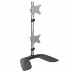StarTech.com Vertical Dual Monitor Stand for up to two 27" Displays, 16kg Max, Black/Silver