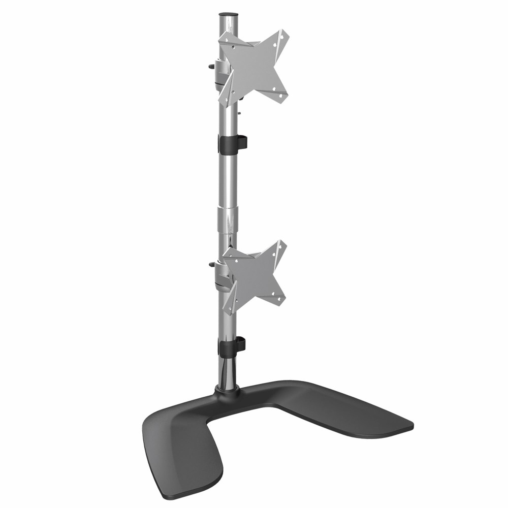StarTech.com Vertical Dual Monitor Stand for up to two 27" Displays, 16kg Max, Black/Silver StarTech.com Vertical Dual Monitor Stand for up to two 27" Displays, 16kg Max, Black/Silver