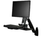 StarTech.com Wall Mount Workstation for 24" Monitor, Keyboard Tray, 8kg Capacity, Black