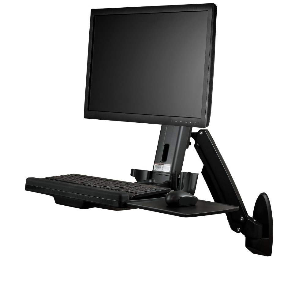 StarTech.com Wall Mount Workstation for 24" Monitor, Keyboard Tray, 8kg Capacity, Black StarTech.com Wall Mount Workstation for 24" Monitor, Keyboard Tray, 8kg Capacity, Black