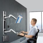 StarTech.com Wall Mount Workstation for 27-32" Monitor (10kg), Fully Articulating VESA Mount, Black