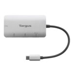 Targus ACH228 USB-C Multi-Port Hub 4-Port (2x USB-A + 2x USB-C) 100W PD Pass-Thru 5Gbps Silver