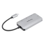 Targus ACH228 USB-C Multi-Port Hub 4-Port (2x USB-A + 2x USB-C) 100W PD Pass-Thru 5Gbps Silver