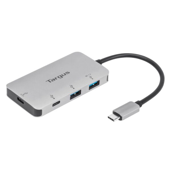 Targus ACH228 USB-C Multi-Port Hub 4-Port (2x USB-A + 2x USB-C) 100W PD Pass-Thru 5Gbps Silver