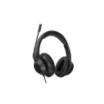 Targus AEH102GL Wired Headset with Boom Microphone, USB Type-A, Passive Noise Cancelling, Black