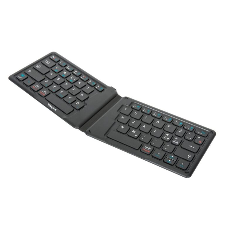 Targus AKF003NO Mini Bluetooth 5.1 QWERTY Nordic Ergonomic Keyboard Black, Rechargeable