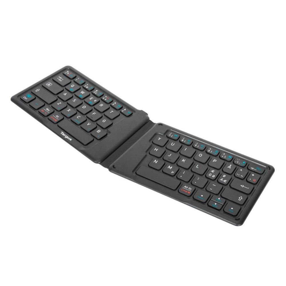 Targus AKF003NO Mini Bluetooth 5.1 QWERTY Nordic Ergonomic Keyboard Black, Rechargeable