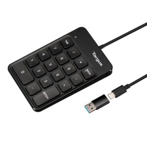 Targus AKP13GL Universal Wired USB Numeric Keypad Black, 18 Keys, 1.5m Cable, Plug & Play, GRS Certified