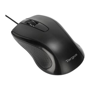 Targus AMU81AMGL Optical Wired Mouse, 1.5m USB, 1000 DPI, 3 Buttons, Ergonomic, Black