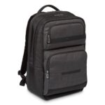 Targus CitySmart Urban Casual Backpack 22L for Laptops 12.5" - 15.6" - Black/Grey Faux Leather