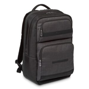 Targus CitySmart Urban Casual Backpack 22L for Laptops 12.5" - 15.6" - Black/Grey Faux Leather