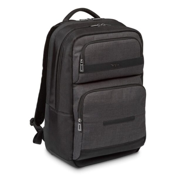 Targus CitySmart Urban Casual Backpack 22L for Laptops 12.5" - 15.6" - Black/Grey Faux Leather
