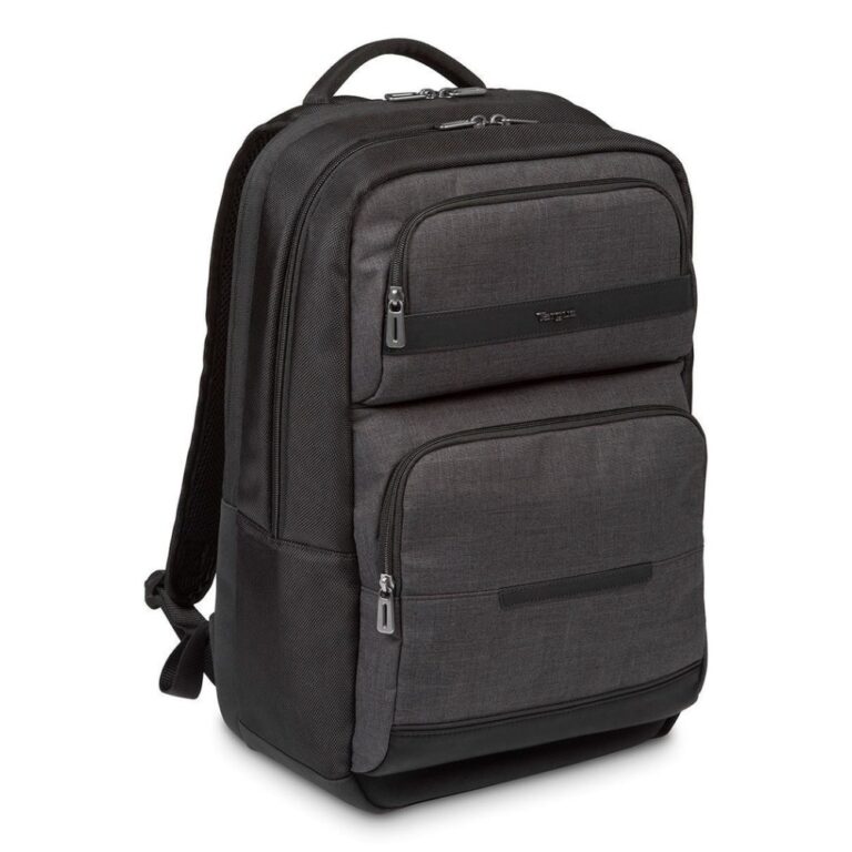 Targus CitySmart Urban Casual Backpack 22L for Laptops 12.5" - 15.6" - Black/Grey Faux Leather