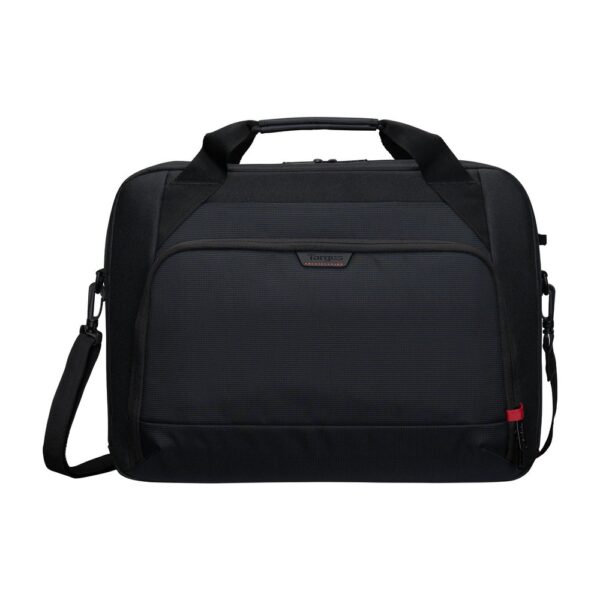 Targus Classic EcoSmart Briefcase 17-18" Laptop Bag Black/Red, Water-Resistant, Recycled Materials