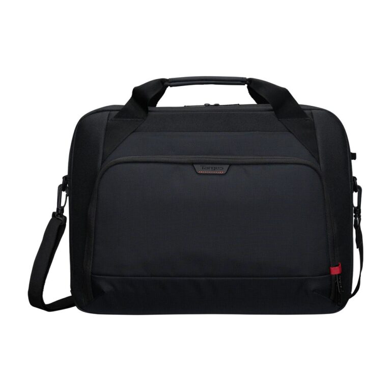 Targus Classic EcoSmart Briefcase 17-18" Laptop Bag Black/Red, Water-Resistant, Recycled Materials