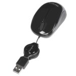 Targus Compact Travel Ambidextrous USB Mouse with 1000 DPI and Retractable Cable - Black