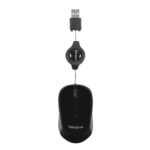 Targus Compact Travel Ambidextrous USB Mouse with 1000 DPI and Retractable Cable - Black