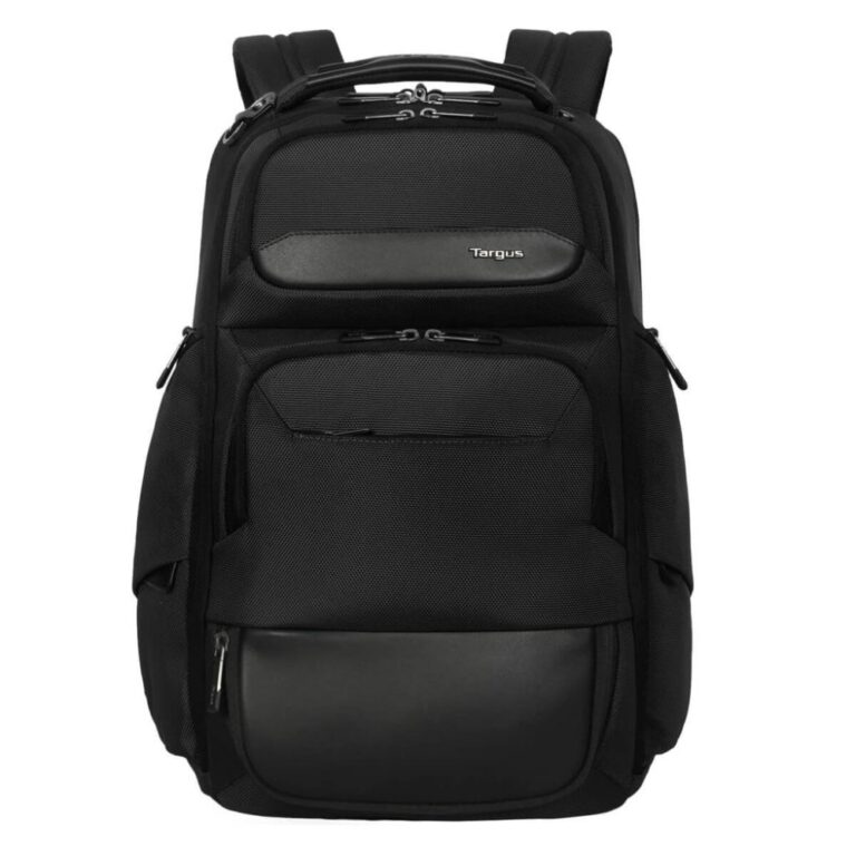 Targus HeritageLuxe Travel Backpack for 15-16" Laptops, RFID Protection, Black Polyester