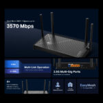 TP-Link Archer BE230 BE3600 Dual-Band Wi-Fi 7 Router 2.5 Gigabit Ethernet Black