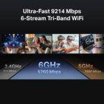 TP-Link Archer BE9300 Tri-Band Wi-Fi 7 Router, 9328 Mbps, 5 x 2.5 Gbps Ports, Black